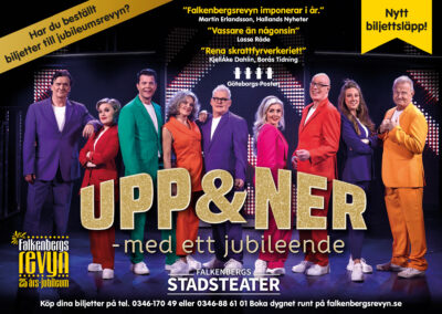 Falkenbergsrevyn ”Upp & Ner – med ett jubileende”, 5 jan – 1 apr